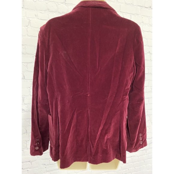 Vintage Addenda Maroon Velour Two Button Jacket W Pockets Women’s Size 2 - Picture 4 of 7